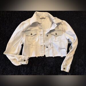 Light Washed Cropped Denim Jacket